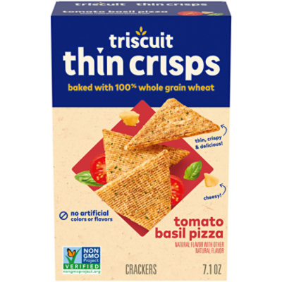 Triscuit Thin Crisps Tomato Basil Pizza Whole Grain Wheat Crackers - 7.1 Oz - Image 1