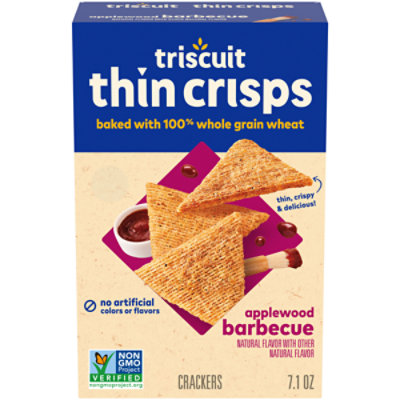 Triscuit Thin Crisps Applewood Barbecue Whole Grain Wheat Crackers - 7.1 Oz - Image 1