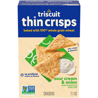 Triscuit Thin Crisps Sour Cream & Onion Whole Grain Wheat Crackers - 7.1 Oz - Image 1