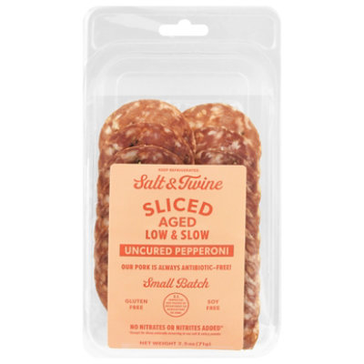 Salt and Twine Artisanal Pepperoni Naturally Smoked With Hickory Wood Pre Sliced Charcuterie - 2.5 Oz - Image 1