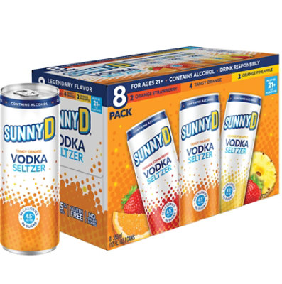 Sunny D Vodka Seltzer Variety 8 pack - 8-12 Fl Oz - Image 1