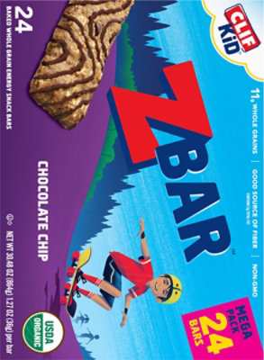 CLif Kid Zbar Organic Chocolate Chip Granola Bars Vertical - 24 Count - Image 6