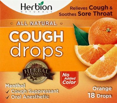 Herbion Naturals Cough Drops - All Natural - Orange - 18 Drops - Image 2