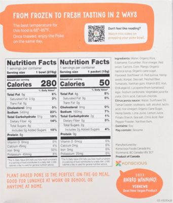 Konscious Plant Based Tuna Poke Bowl  - 10.3 Oz. - Image 6