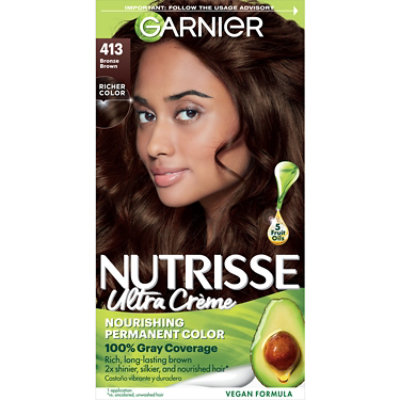 Garnier Nutrisse Nourishing Hair Color Creme 413 Bronze Brown (Bronze Sugar) Kit - Each - Image 1