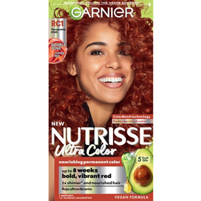 Garnier Nutrisse Ultra Color Nourishing Permanent Hair Color Creme RC1 Med Copper Red Kit - Each - Image 1