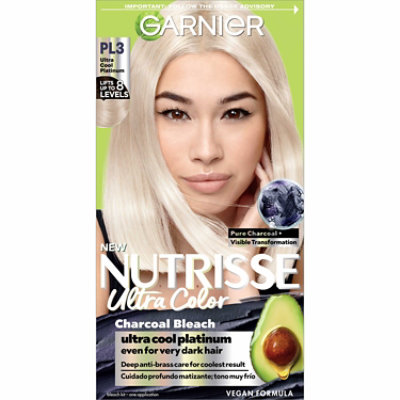 Garnier Nutrisse Ultra Charcoal Bleach Color Kit PL3 Ultra Cool Platinum Kit - Each - Image 1