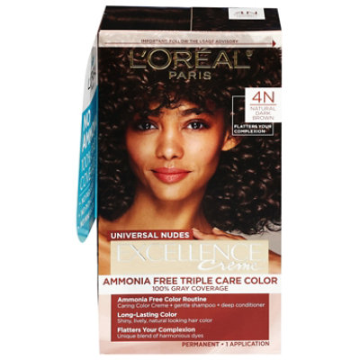 L'Oreal Paris Excellence Universal Nudes Permanent Hair Color 4N Natural Dark Brown Kit - Each - Image 3