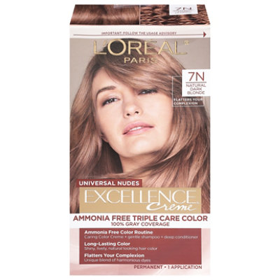 L'Oreal Paris Excellence Universal Nudes Permanent Hair Color 7N Natural Dark Blonde Kit - Each - Image 4