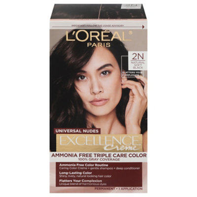 L'Oreal Paris Excellence Universal Nudes Permanent Hair Color 2N Natural Soft Black Kit - Each - Image 4