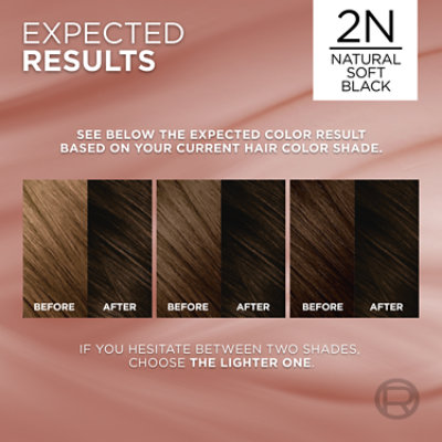 L'Oreal Paris Excellence Universal Nudes Permanent Hair Color 2N Natural Soft Black Kit - Each - Image 2