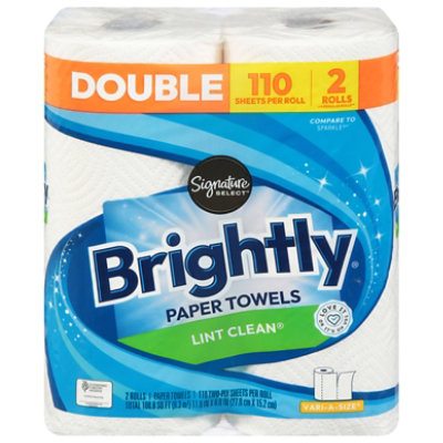 Signature Select Brightly Variable Size Paper Towels - 2 Double Rolls