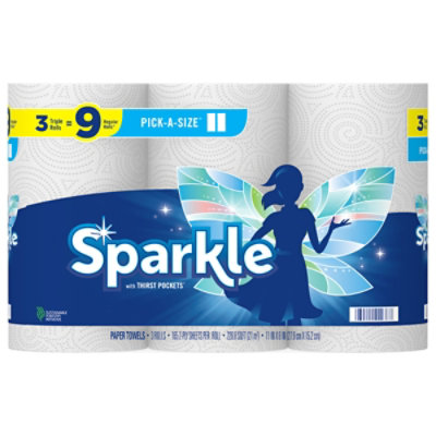 Sparkle Pick-A-Size Triple Roll Paper Towels - 3 Count - Image 1