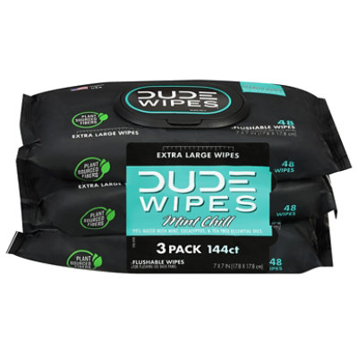 Dude Wipes Dispenser Pack Mint Chill 3 Pack - 144 Count - Image 3