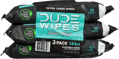 Dude Wipes Dispenser Pack Mint Chill 3 Pack - 144 Count - Image 5