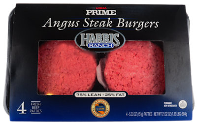 Harris Ranch 81% Lean 19% Fat Angus Beef Patties - 21.32 Oz - Image 1