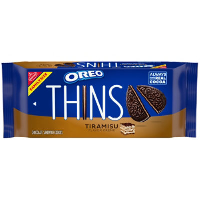 OREO Thins Tiramisu Creme Chocolate Sandwich Cookies Family Size - 11.78 Oz - Image 1