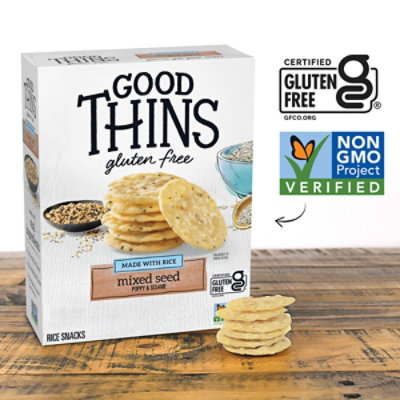 Good Thins Mixed Seed Rice Snacks Gluten Free Crackers - 3.5 Oz - Image 5