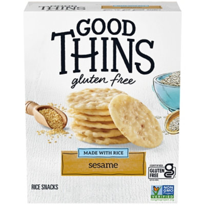 Good Thins Sesame Rice Snacks Gluten Free Crackers - 3.5 Oz - Image 1