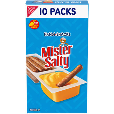 Handi-Snacks Mister Salty Pretzels 'N Cheesy Dip Snack Packs - 10 Count