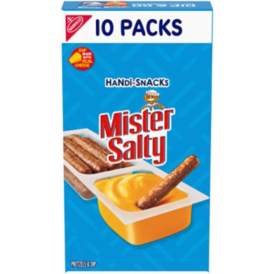 Handi-Snacks Mister Salty Pretzels 'N Cheesy Dip Snack Packs - 10 Count - Image 1