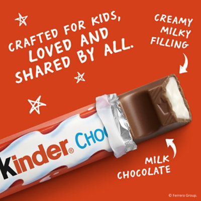 Kinder Chocolate Milk Chocolate Bar with Creamy Milky Filling Individually Wrapped 4 Bars - 1.8 Oz - Image 2