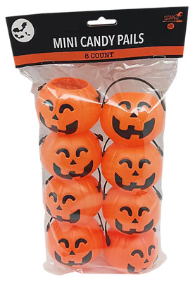 Tri Mini Pumpkin Candy Pails - 8 Count - Image 1