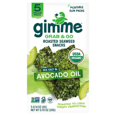 Gimme Avocado And Seasalt Seaweed Roasted Snack 5 piece - 0.7 Oz