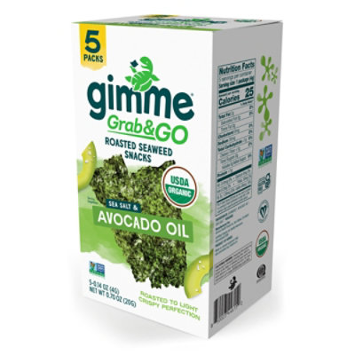 Gimme Avocado And Seasalt Seaweed Roasted Snack 5 piece - 0.7 Oz - Image 3