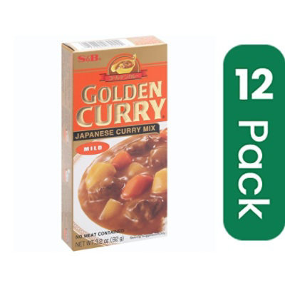 S&B Golden Curry Japanese Curry Mix - Mild - 12 Packs Total (3.2 oz Per Pack) - Image 1