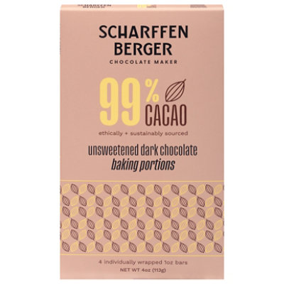 Scharffen Berger Portions Baking Dark Chocolate 99 - 4 Oz - Image 1