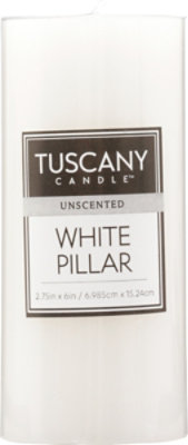 Tuscany White Pillar Candle 6 Inches - Each - Image 2