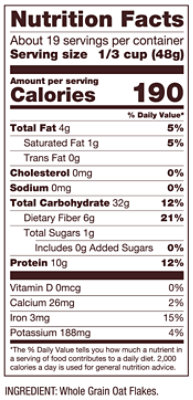 Bobs Red Mill Oats Protein Gluten Free - 32 O.z - Image 2