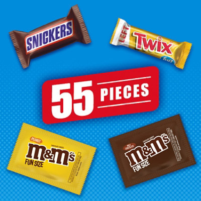 M&M'S Snickers And Twix Fun Size Variety Pack Assortment Milk Chocolate Candy Bars Bag - 55 Count - Image 2