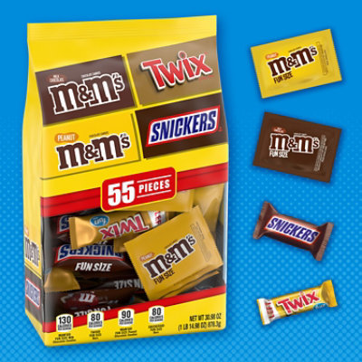 M&M'S Snickers And Twix Fun Size Variety Pack Assortment Milk Chocolate Candy Bars Bag - 55 Count - Image 3