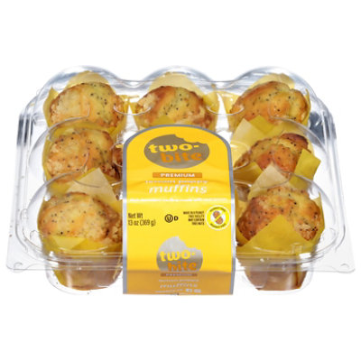 Two Bite Lemon Poppy Muffins 9 Count - 8 Oz. - Image 2
