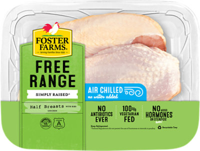 Foster Farms Free Range Half Chicken Breasts - Lb - Image 1
