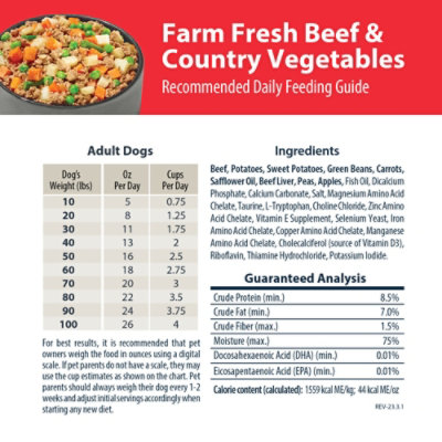 JustFoodForDogs Farm Fresh Beef and Country Vegetable Adult Dog Food - 18 Oz - Image 3