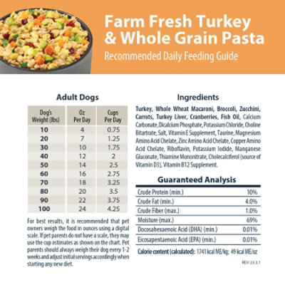 JustFoodForDogs Farm Fresh Turkey Whole Grain Pasta Adult Dog Food - 18 Oz - Image 2