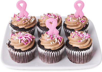 Breast Cancer Awareness Chocolate Cupcakes - Each - Image 1