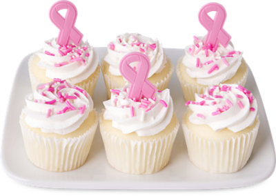 Breast Cancer Awareness Vanilla Cupcakes - Each - Image 1