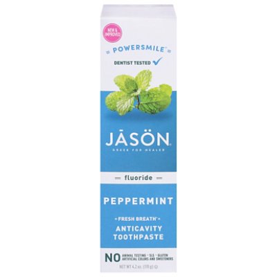 Jason Natural Products Toothpaste Peppermint Flouride - 4.2 Oz - Image 3