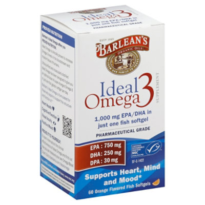 Barleans Ideal Omega 3 Fish Oil Softgels - 60 Count - Image 1