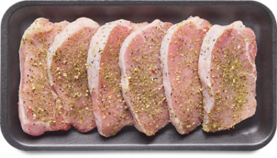 Pork Chops Thin Boneless Herb Crusted Seasoning - Lb - Image 1