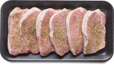 Pork Chops Thin Boneless California Garlic Medley Seasoning - Lb - Image 1