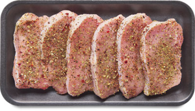 Pork Chops Thin Boneless California Bay Seasoning - Lb - Image 1
