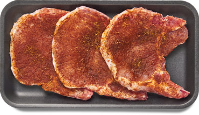 Pork Chops Thin Bone In Nashville Hot Seasoning - Lb - Image 1