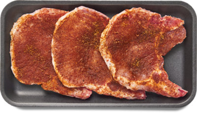 Pork Chops Bone In Thin Bbq Seasoning - Lb - Image 1
