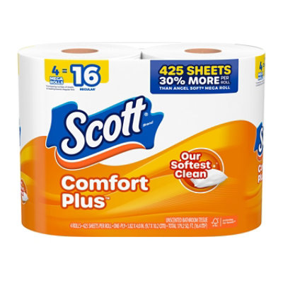 Scott ComfortPlus 1-Ply Toilet Paper Mega Rolls - 4 Count - Image 1