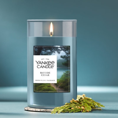 Yankee Candle Bayside Cedar Medium Pillar Candle - 14.25 Oz - Image 4